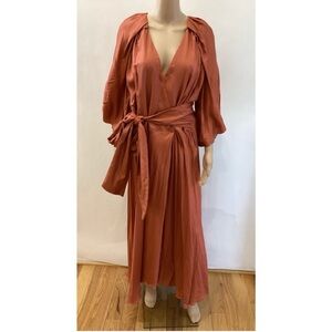 Ginger & Smart Rust Long Sleeve Wrap Dress